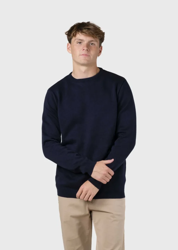 Basic Navy Pullover aus Bio-Baumwolle