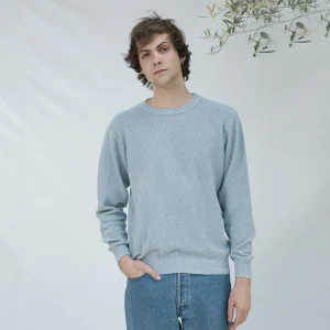 Baumwollpullover Gino Mittelmeerblau