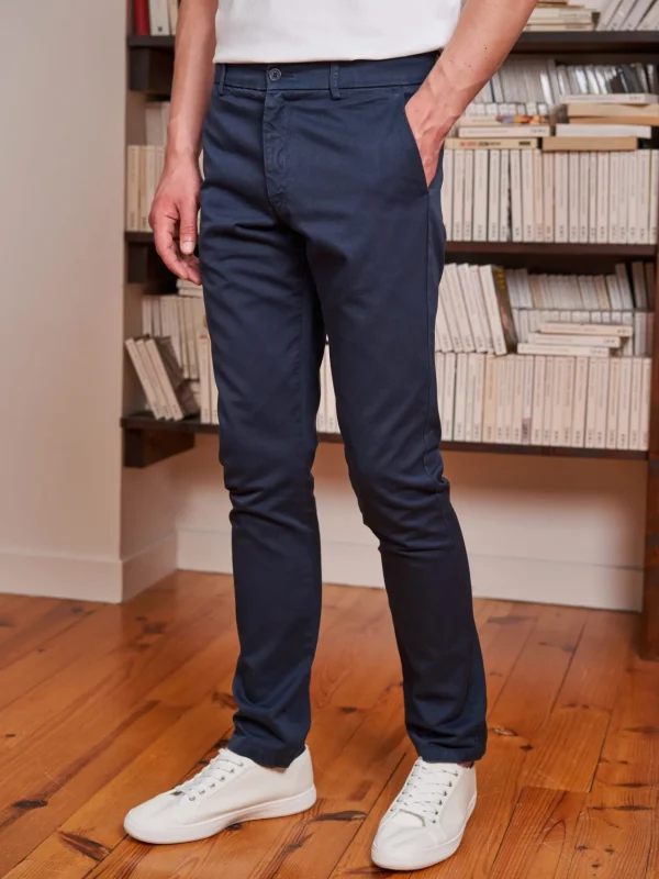 Bio-Baumwolle Chinohose Arthur Marineblau