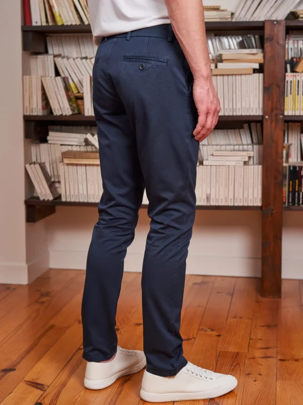 Bio-Baumwolle Chinohose Arthur Marineblau