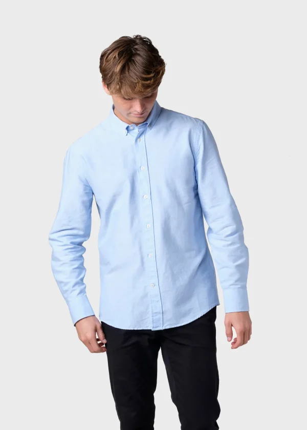 Bio-Baumwolle Hemd Oxford himmelblau