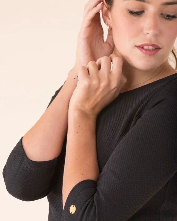 Bio-Baumwolle Schwarzes Kleid Emma