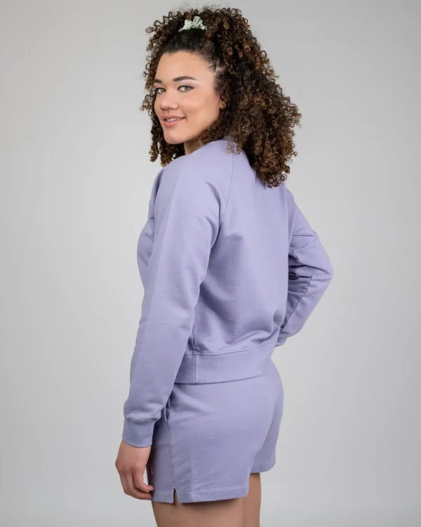 Bio-Baumwolle Sweatshirt TreeSweater Raglan Women Lavender