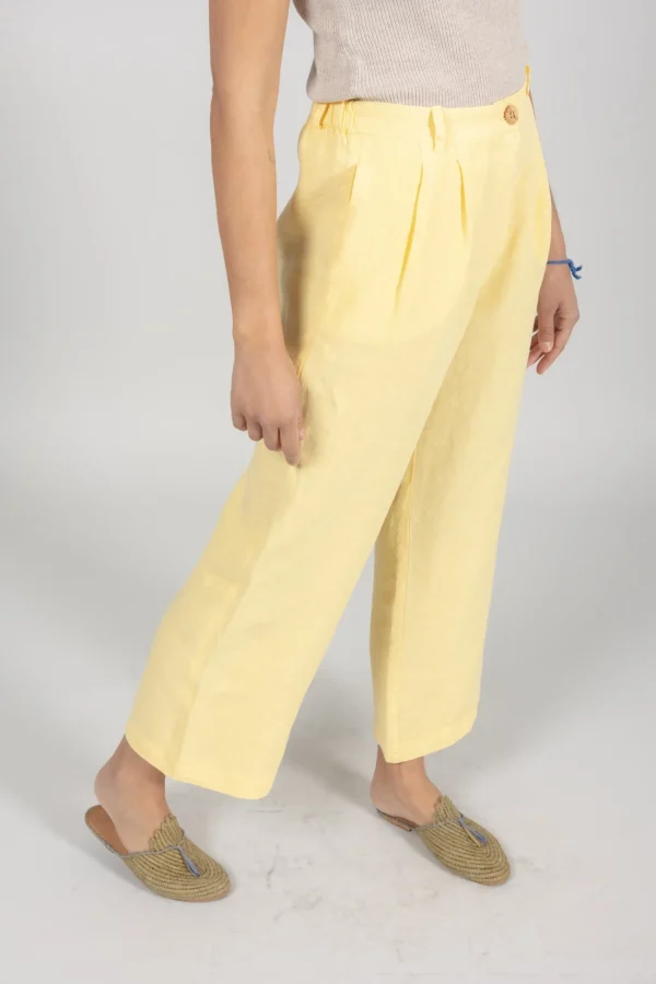 Damen Leinen Hose Ellie Yellow