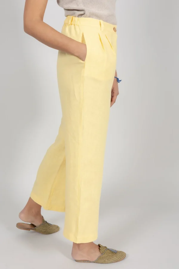 Damen Leinen Hose Ellie Yellow