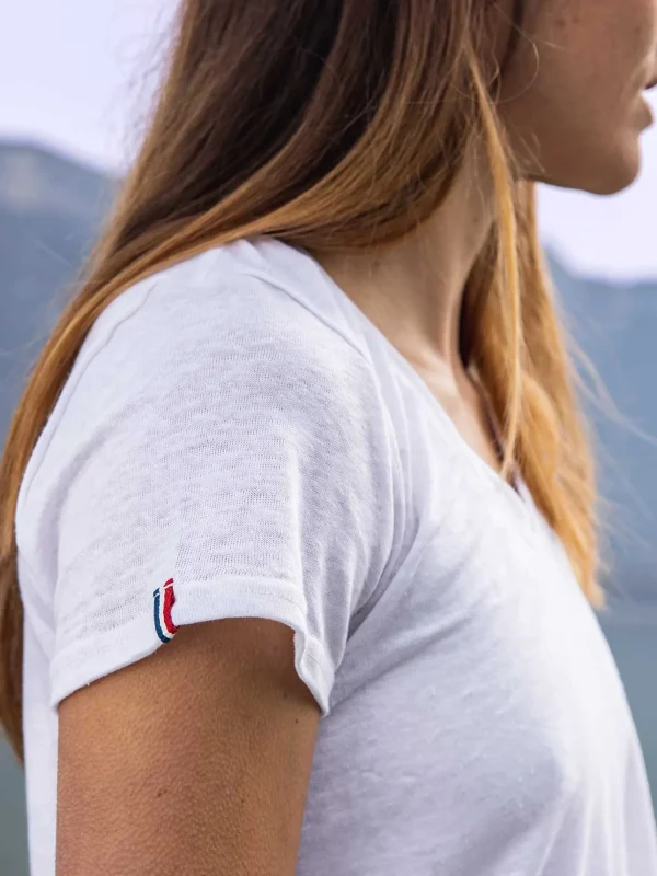 Damen Leinen T-Shirt L'Indispensable Weiss