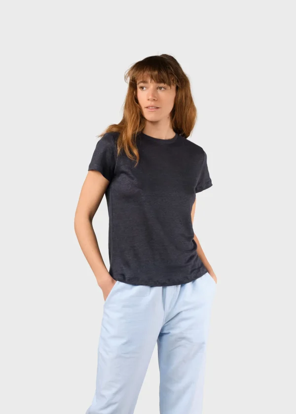 Damen Leinen T-Shirt Rikke Navy