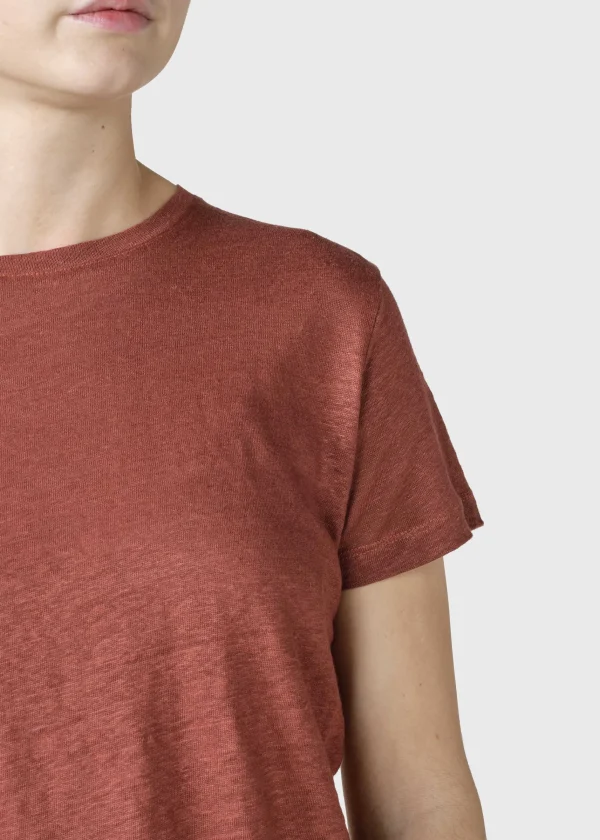Damen Leinen T-Shirt Rikke Terracotta
