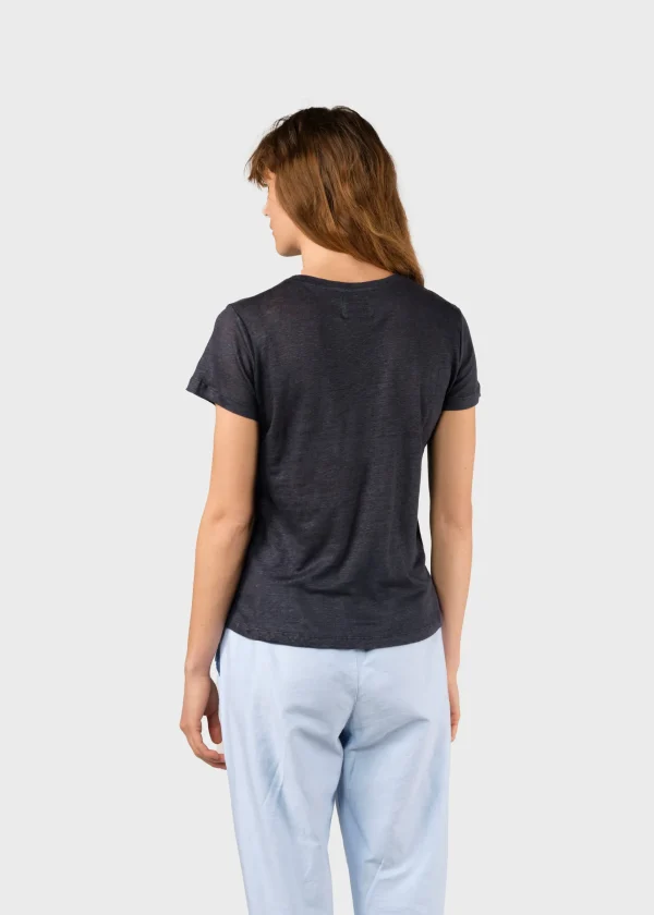 Damen Leinen T-Shirt Rikke Navy