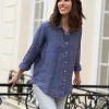Damen Leinen-Hemd Essentielle blau