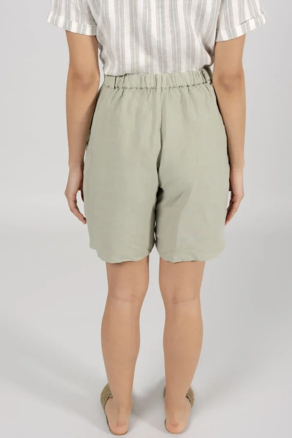 Damen Leinen-Shorts Avis Grün