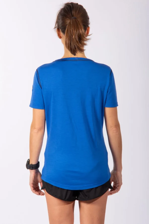Damen Merino T-Shirt Blau 20-30⁰