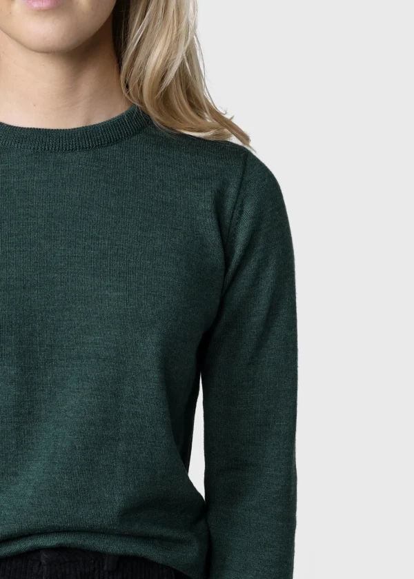 Damen Merinos Pullover Waldgrün