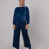 Damen Samt-Sweatshirt blau