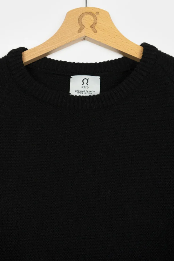 Damen Schwarz Pullover aus recycelten Kaschmir Giulietta