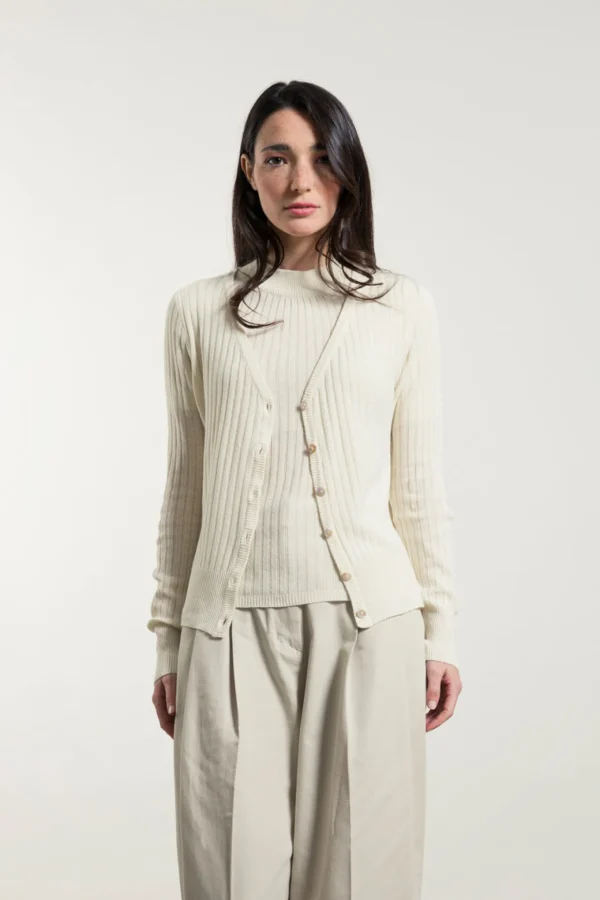 Damen Seide-Cardigan Realma Ecru
