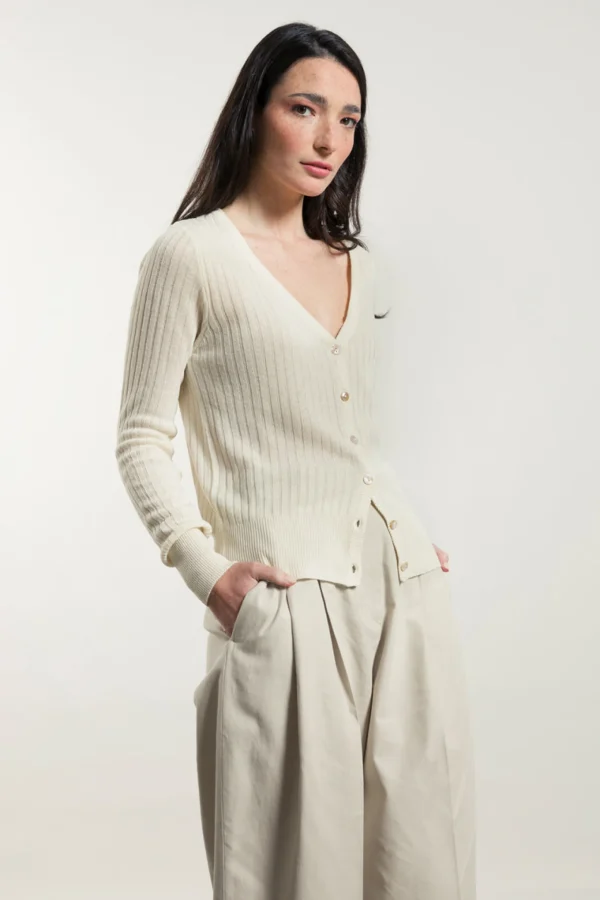 Damen Seide-Cardigan Realma Ecru