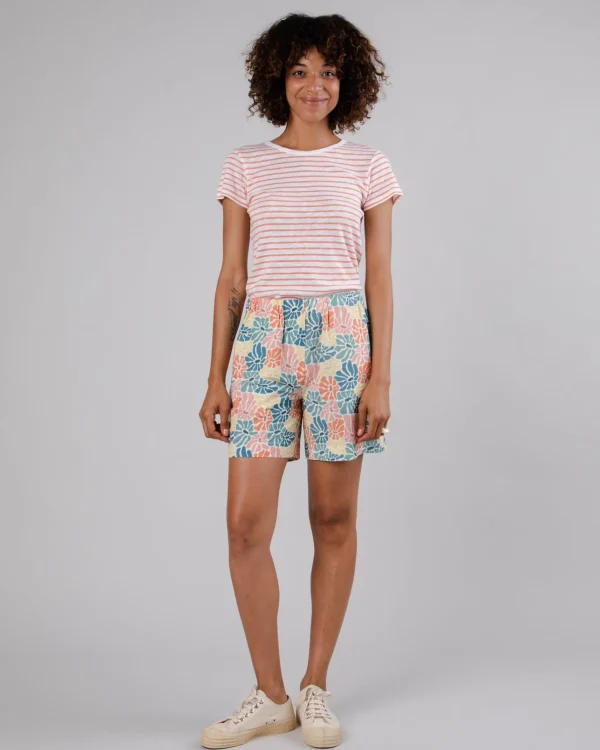 Damen Stripes Slim Fit T-shirt Orange