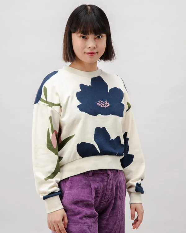Damen Sweatshirt Bloom Ekru