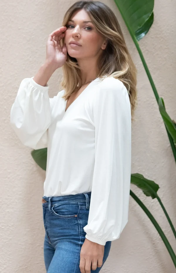 Damen Top Kalmia Ekru