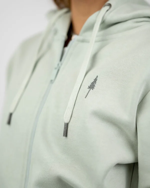 Damen Treehoodie Zip Light Green