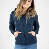 Damen Treehoodie Zip Navy