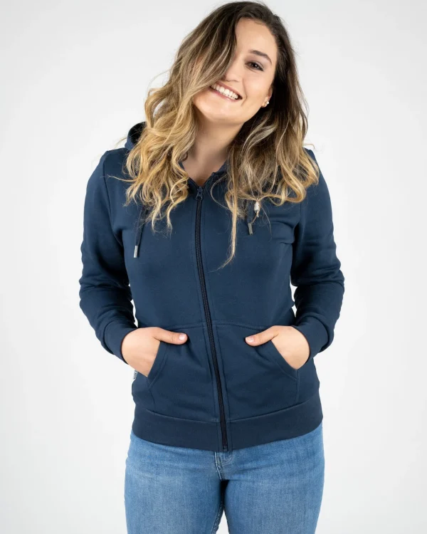 Damen Treehoodie Zip Navy