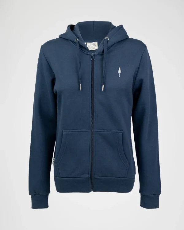 Damen Treehoodie Zip Navy