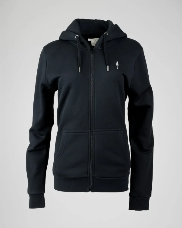 Damen Treehoodie Zip Schwarz