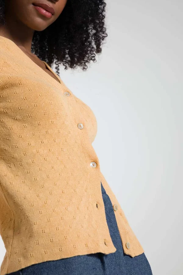 Damen-Cardigan aus recycelter Baumwolle Carla Orange