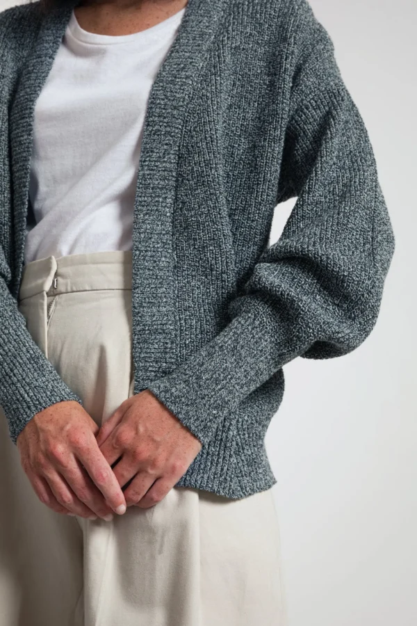 Damen-Cardigan aus recycelter Baumwolle Cara Blau meliert