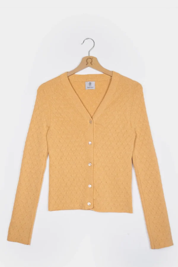 Damen-Cardigan aus recycelter Baumwolle Carla Orange