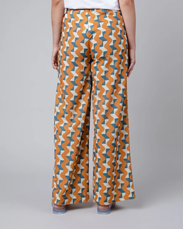 Damen-Hosen Big Tiles Ocker