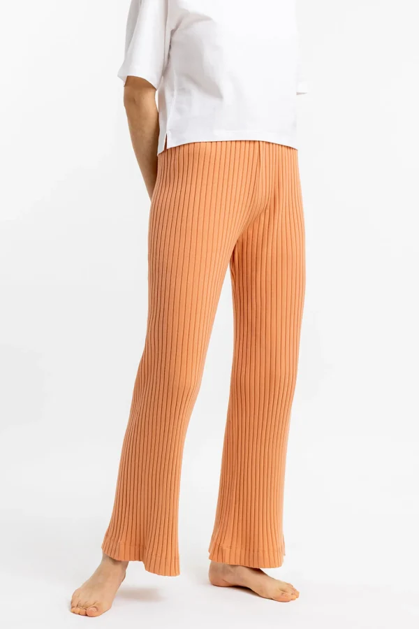Damen-Lounge-Hose aus orangefarbener Bio-Baumwolle