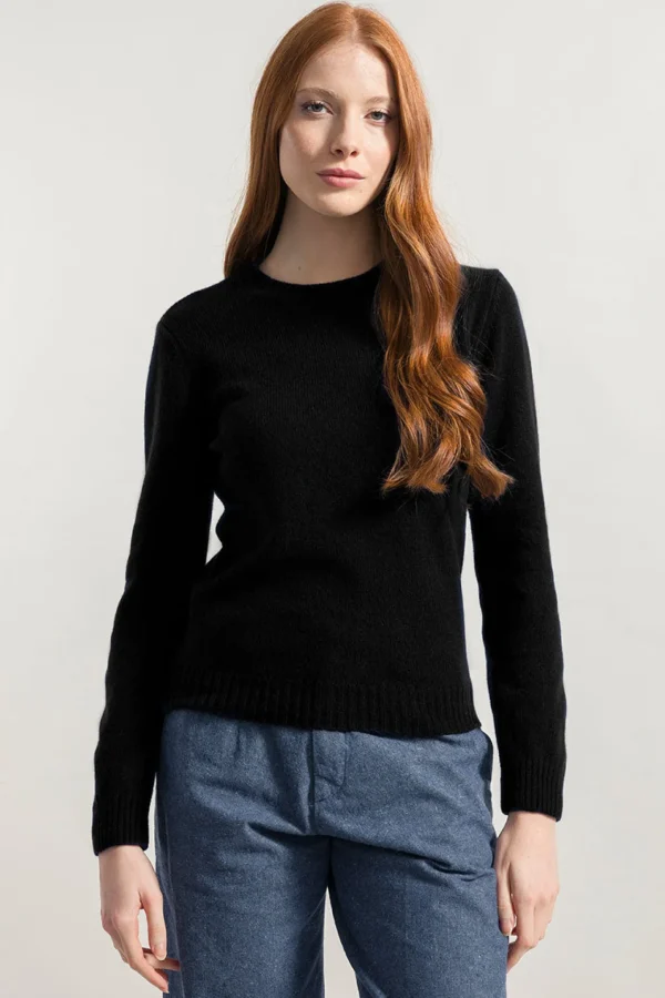 Damen-Pullover aus feiner Wolle Laura Schwarz