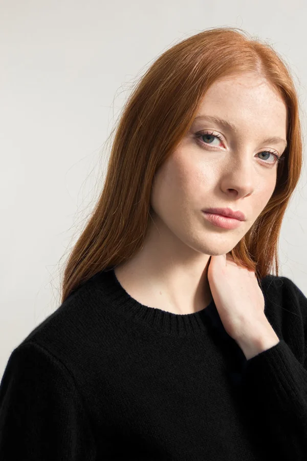 Damen-Pullover aus feiner Wolle Laura Schwarz