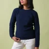 Damen-Pullover aus recycelten Kaschmir Giulietta Dunkelblau
