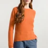 Damen-Pullover aus recycelten Kaschmir Giulietta Pumpkin