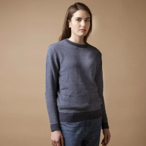 Damen-Pullover aus recycelter Baumwolle Lina Atlantikblau