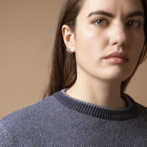 Damen-Pullover aus recycelter Baumwolle Lina Atlantikblau
