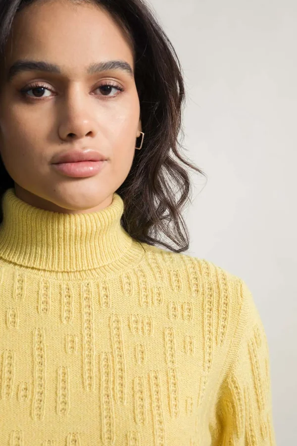 Damen-Rollkragenpullover aus Kaschmir Nilde Gelb
