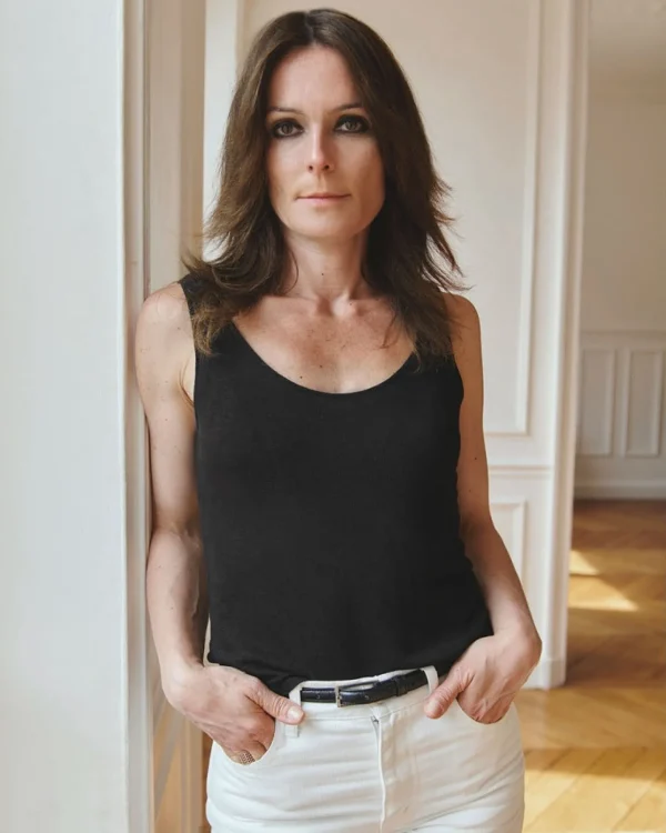 Damen-Tanktop aus Leinen L'Intemporel Schwarz