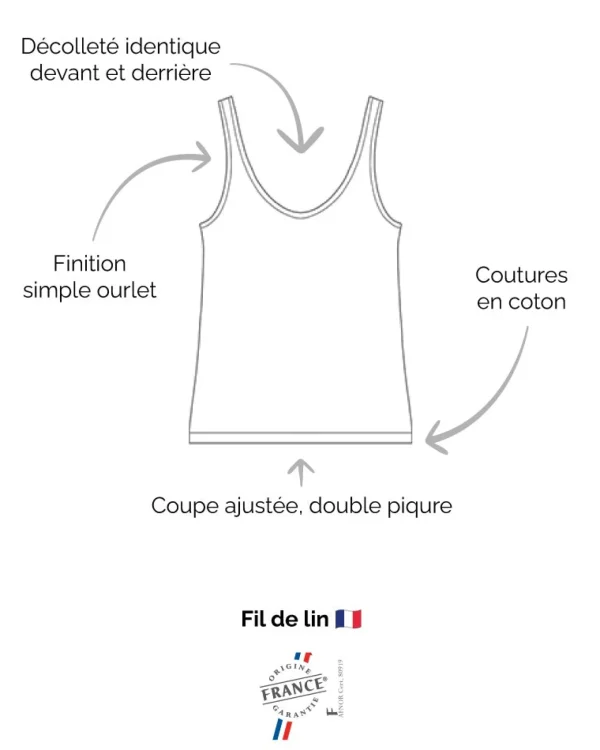 Damen-Tanktop aus Leinen L'Intemporel Marine