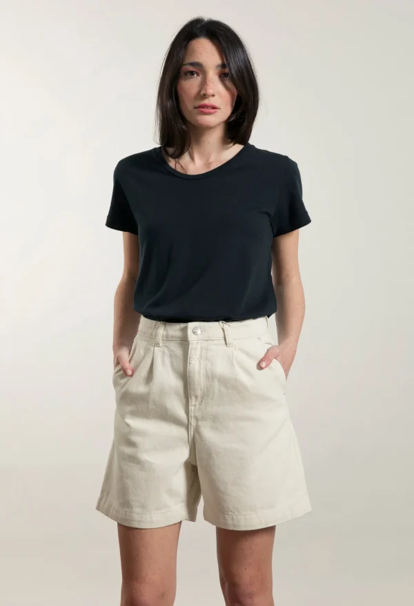 Damen-T-Shirt aus Bio-Baumwolle Franca Schwarz