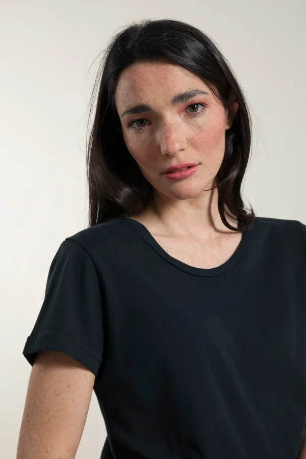 Damen-T-Shirt aus Bio-Baumwolle Franca Schwarz