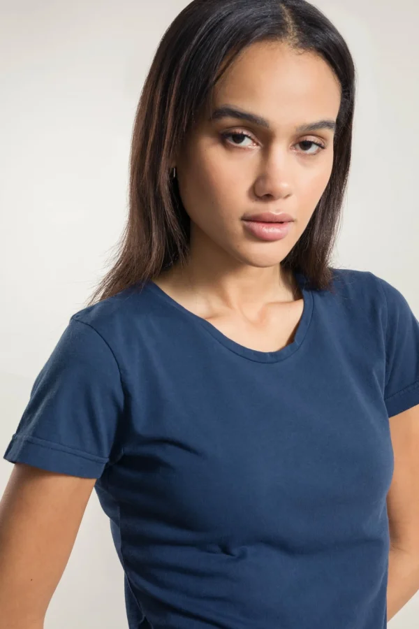 Damen-T-Shirt aus Bio-Baumwolle Franca Blau