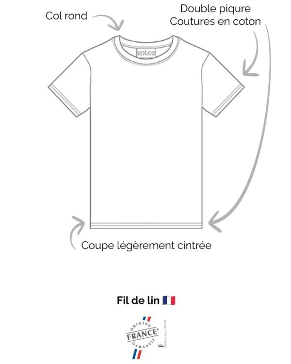 Damen-T-Shirt aus khakifarbenem Leinen von Linetlautre