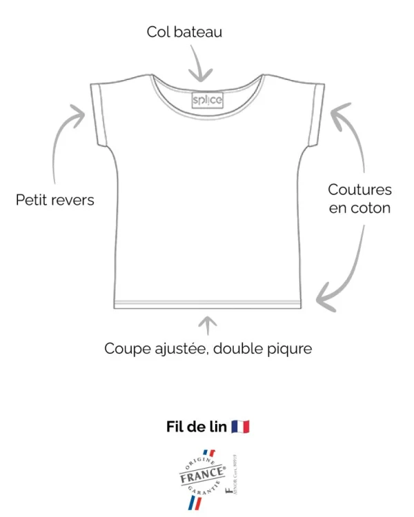 Damen-T-Shirt aus Leinen L'Indémodable Marine