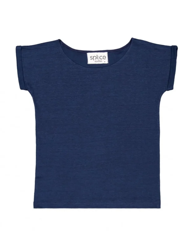 Damen-T-Shirt aus Leinen L'Indémodable Marine