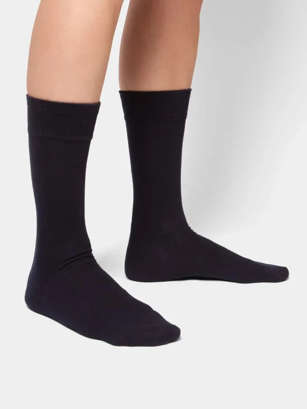 Dreier Pack - Einfarbige marineblaue Socken